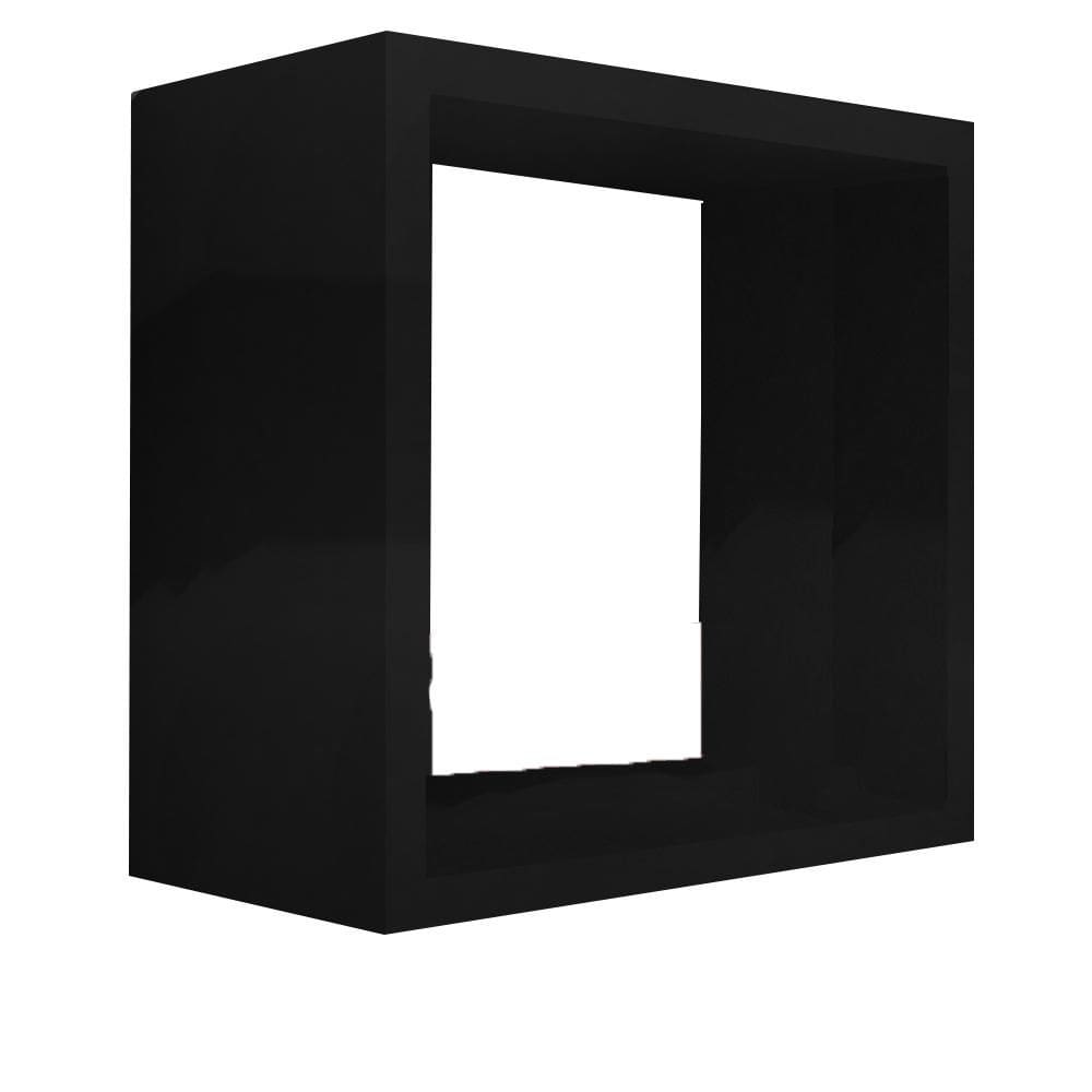 Nicho Decorativo 20x20x15 Cm Em Mdf Preto [F031]