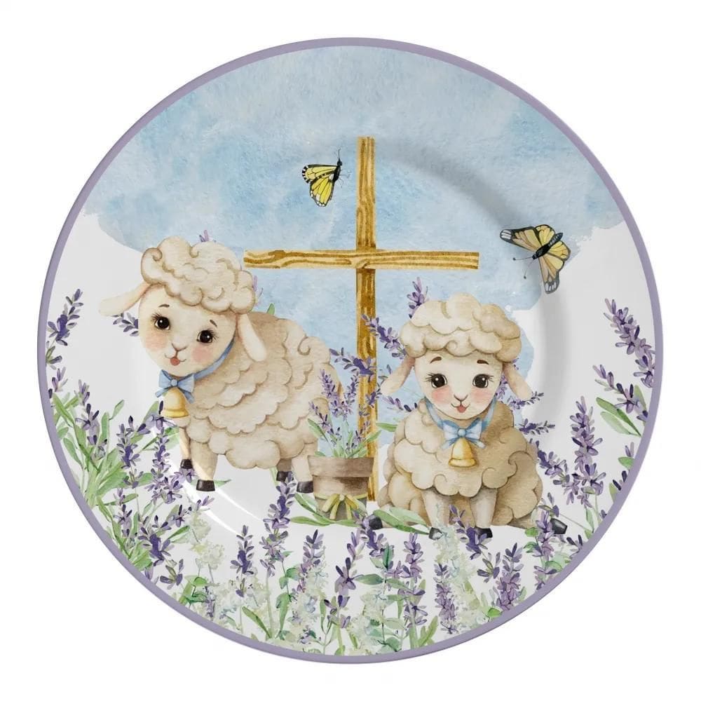 Jogo de pratos raso pascoa alleanza blessed easter c/6 und