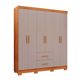 Guarda Roupa Estrela Premium 6 Portas 2 Gavetas Com Pés Salleto