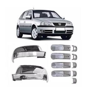 Kit aplique capa cromada retrovisor maçanetas vw gol g4 2011
