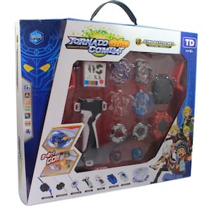 Maleta 4 em 2 beyblade metal burst+ lançador+ grip+ arena td