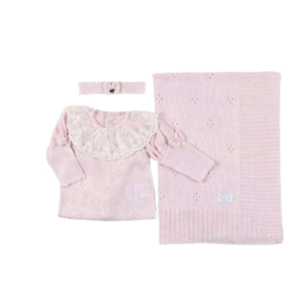 Saída maternidade tricô menina 3 peças - kit maternidade