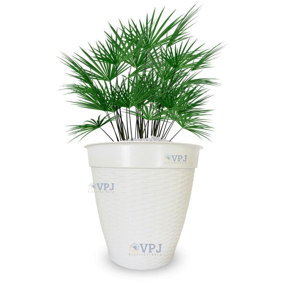Vaso cachepot rattan para flores e plantas jardim 14,5 l