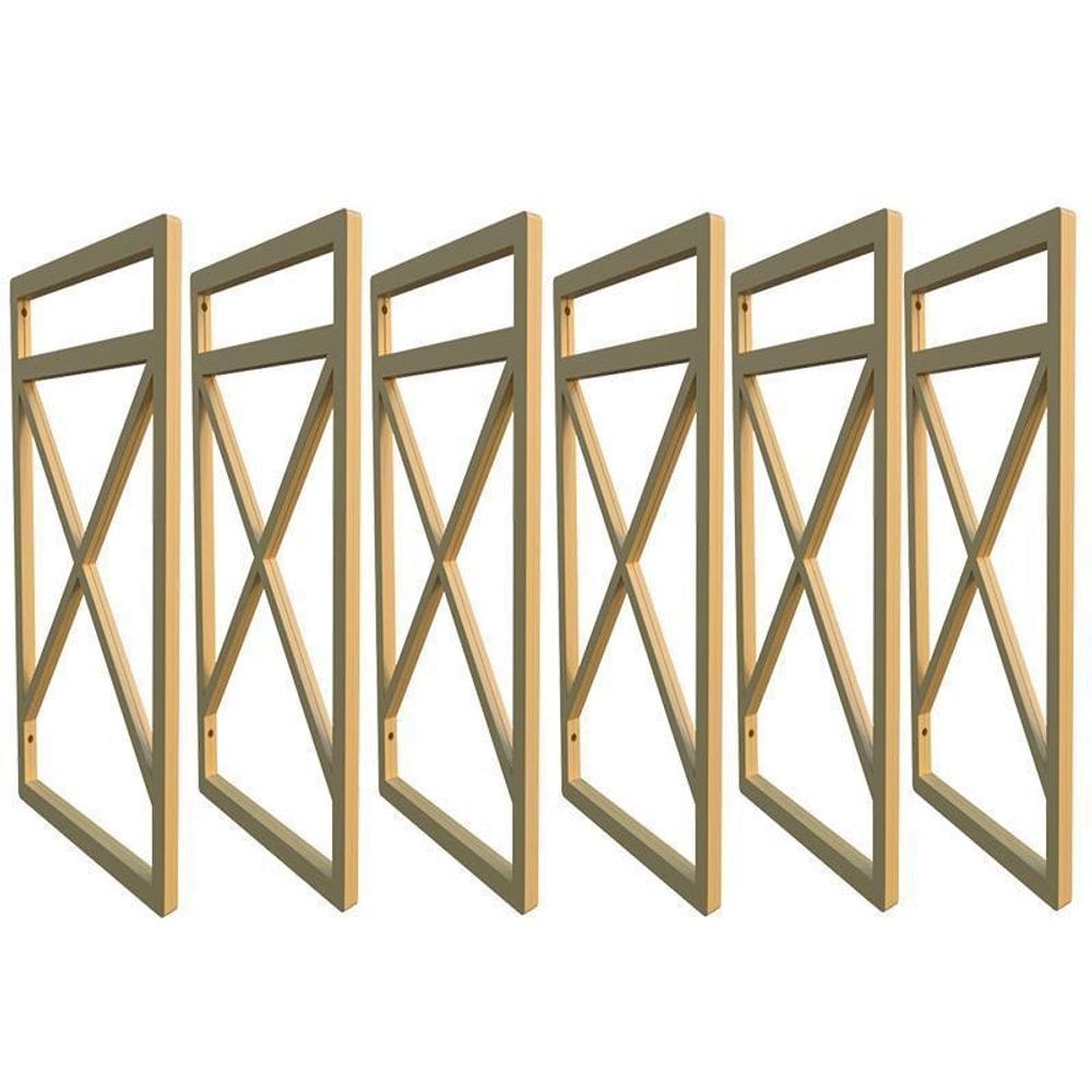 Seis suporte para prateleira estilo industrial 6 un. dourado