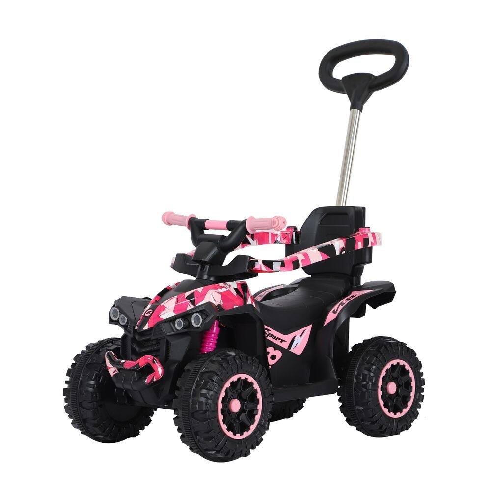 Quadriciclo Infantil Rosa Meninas Poderosas Uni Toys com empurrador