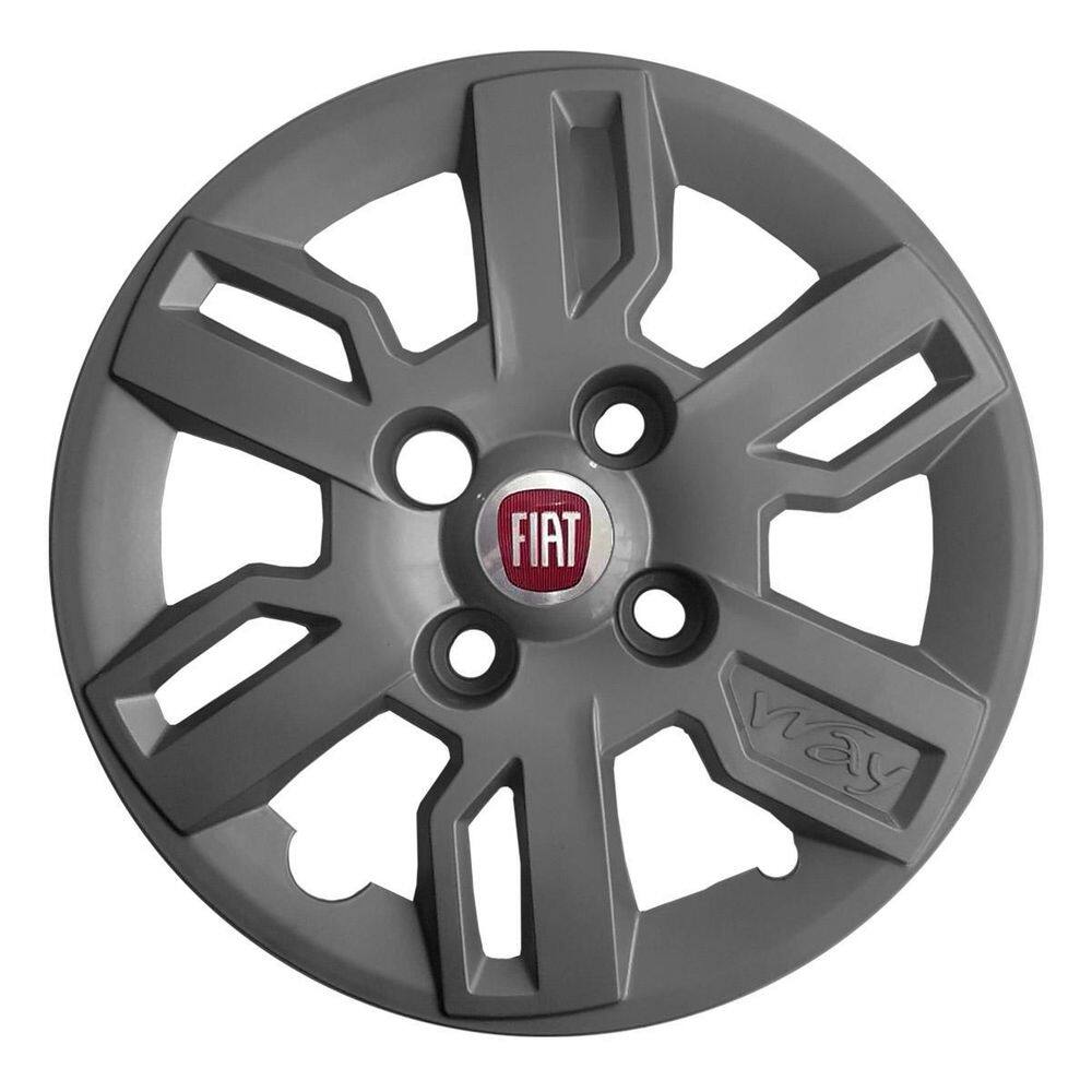 Kit 4x calota fiat uno way aro 13 grafite 227cb