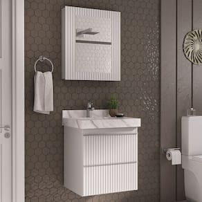 Gabinete para Banheiro Suspenso Ripy 60cm sem Lavatório Branco