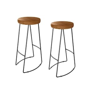 Kit 2 Banquetas Decorativas Industrial Aurora Peroba Preto