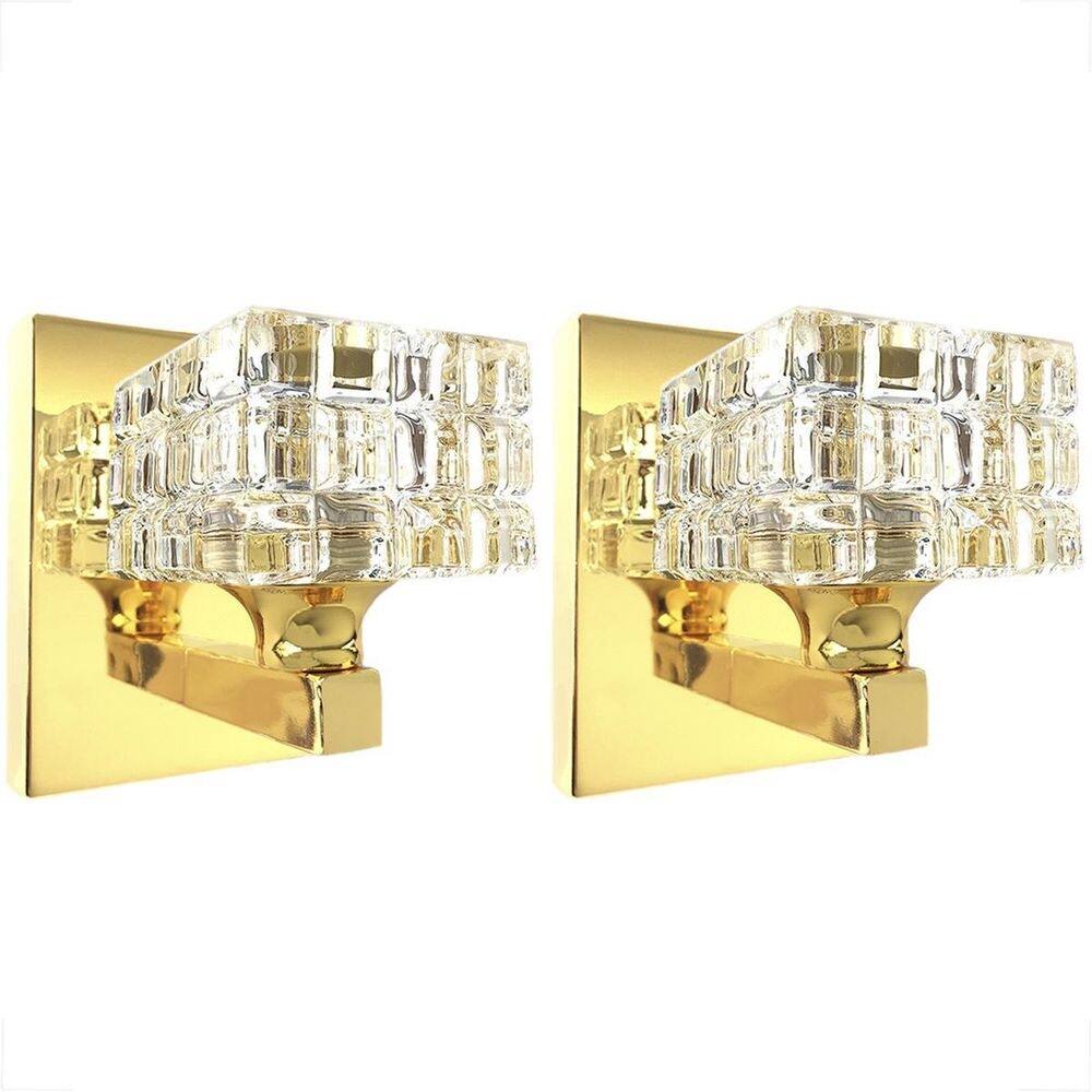Kit 2 Arandela Cristal K9 Dourado Polido Cabeceira G9 Bet39