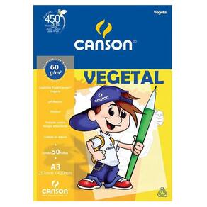 Bloco a3 papel vegetal 60gr com 50 fls