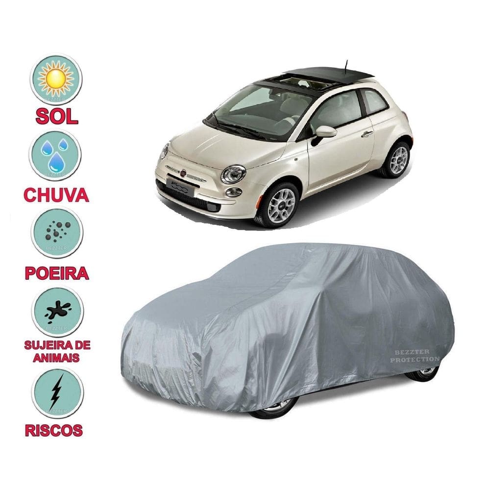 Capa cobrir carro fiat 500 impermeável proteção bezzter