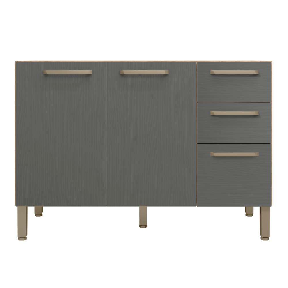 Balcão com Tampo e 2 Portas Riga Freijó Gris