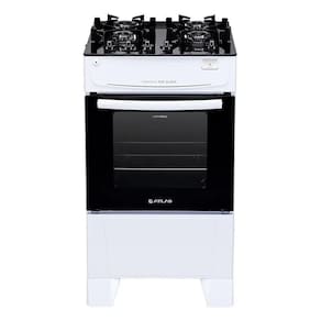 Fogão 4 Bocas Atlas Mônaco Plus Branco Com Mesa De Vidro Top GlassBivolt