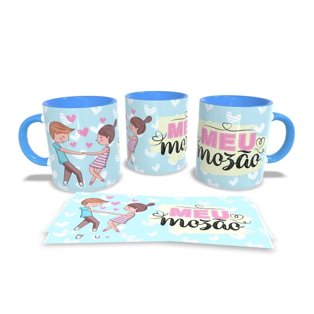 Canecas Azul Personalizadas Dia doa Namorados
