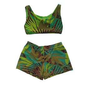 Conjunto de praia menina proteção UV biquíni top e short