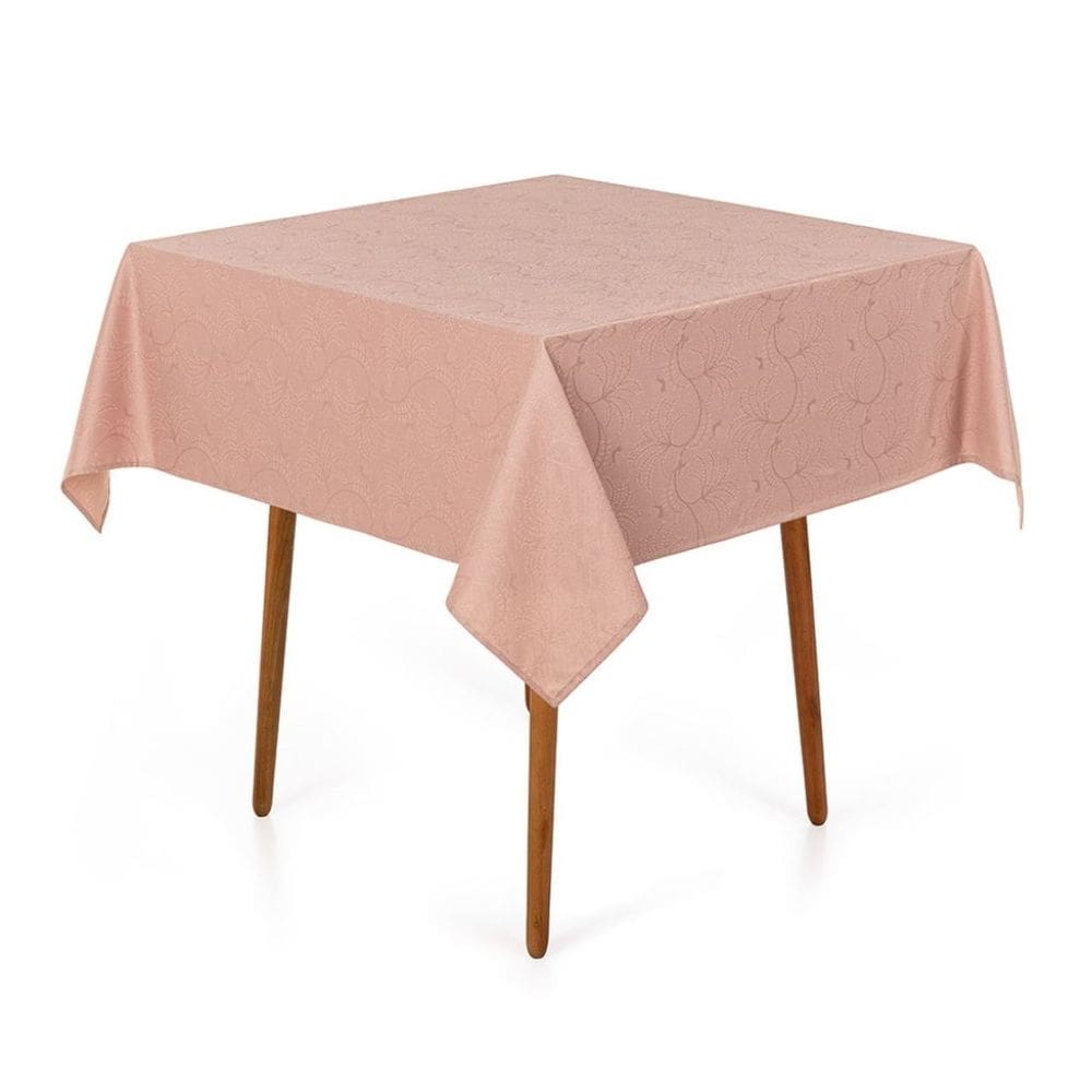 Toalha de Mesa Quadrada 140x140cm Melli Rosa Karsten