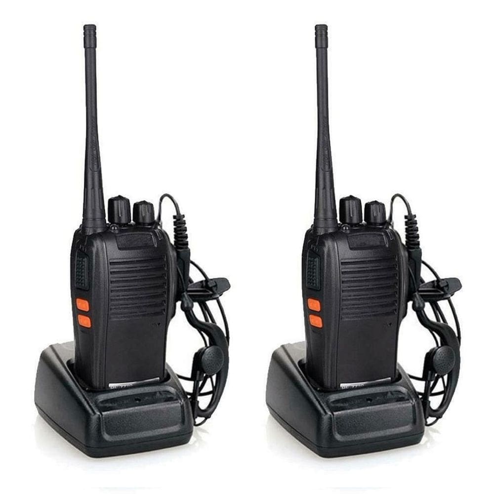 Kit 2 Rádios Comunicação Walk Talk Bf-777S Uhf Vhf 16 Canais