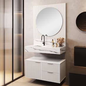 Armário para Banheiro Suspenso Ripy 80cm Branco