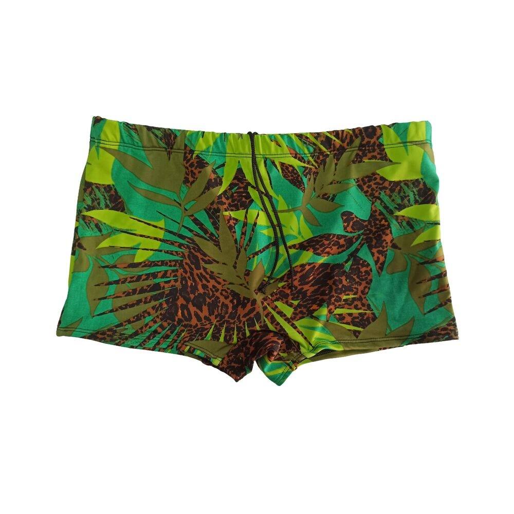 Sunga boxer masculina forrada verde estampado P ao 52