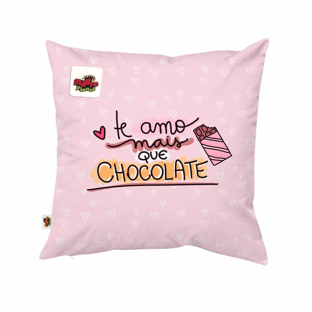 Almofada 40x40 Te Amo Mais Que Chocolate Presente Dia dos Namorados