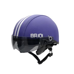 Capacete coquinho scooter elétrica bike roxo viseira