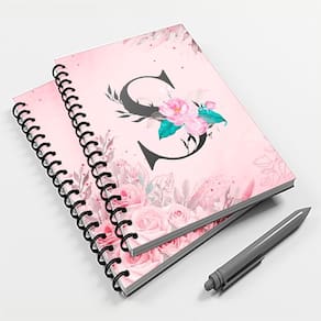 Caderno Universitário 96 fls Floral Letra S