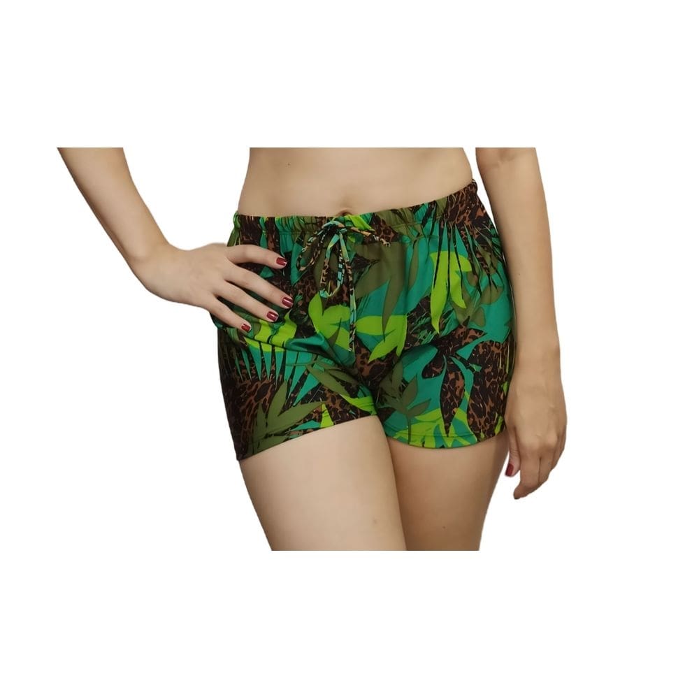 Short de praia feminino proteção UV estampado