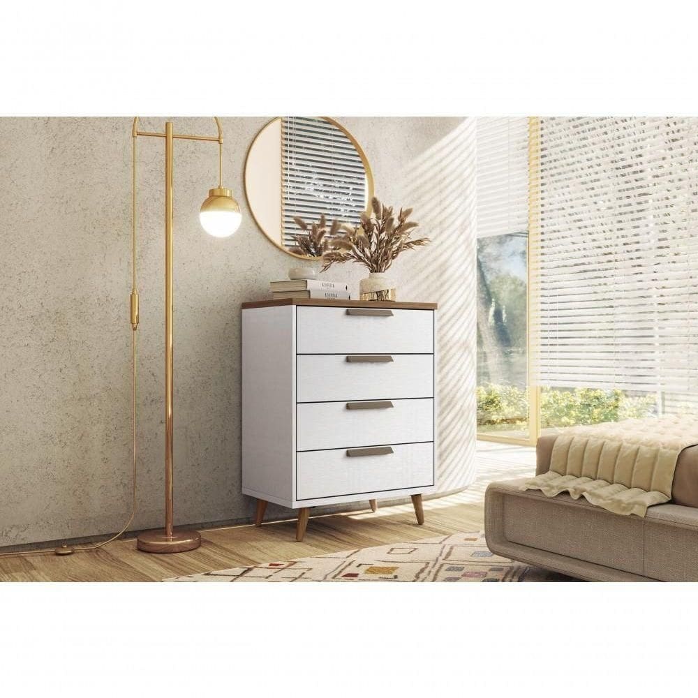 Cômoda 4 Gavetas Yokohama Branco Jatobá