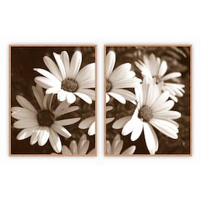 Kit Com 2 Quadros Decorativos Florais Com Moldura Para Sala Quarto Escritório 42x52 Floral 011