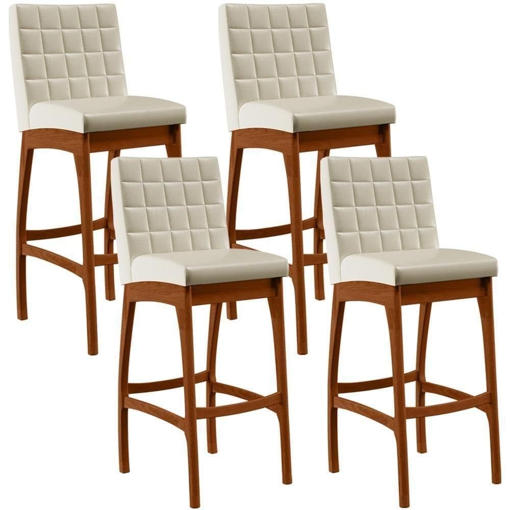 Kit 04 Banquetas Alta Mila Facto Pérola