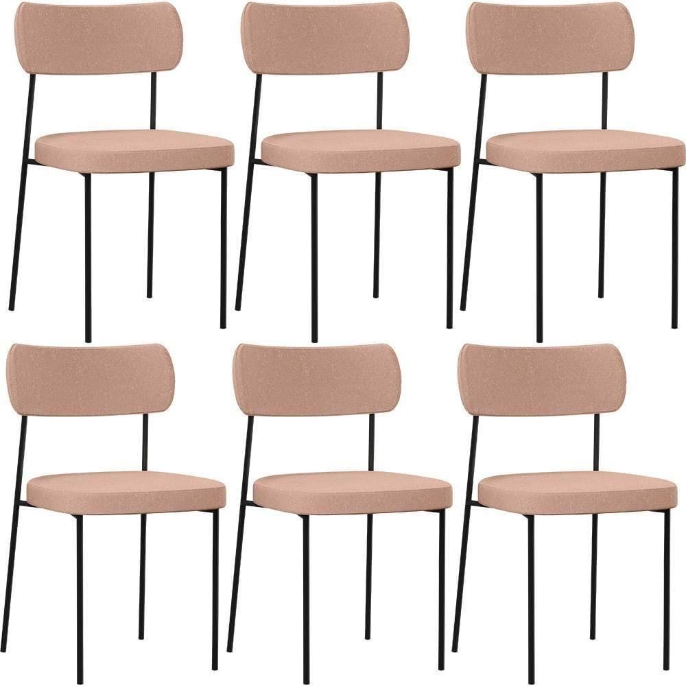 Kit 06 Cadeiras Para Sala De Jantar L02 Rosê