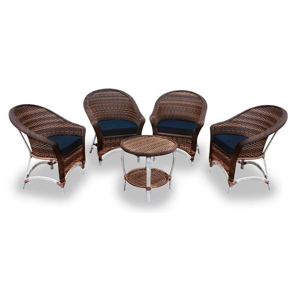 4 Poltronas + 1 Mesa Centro Duna Midnight