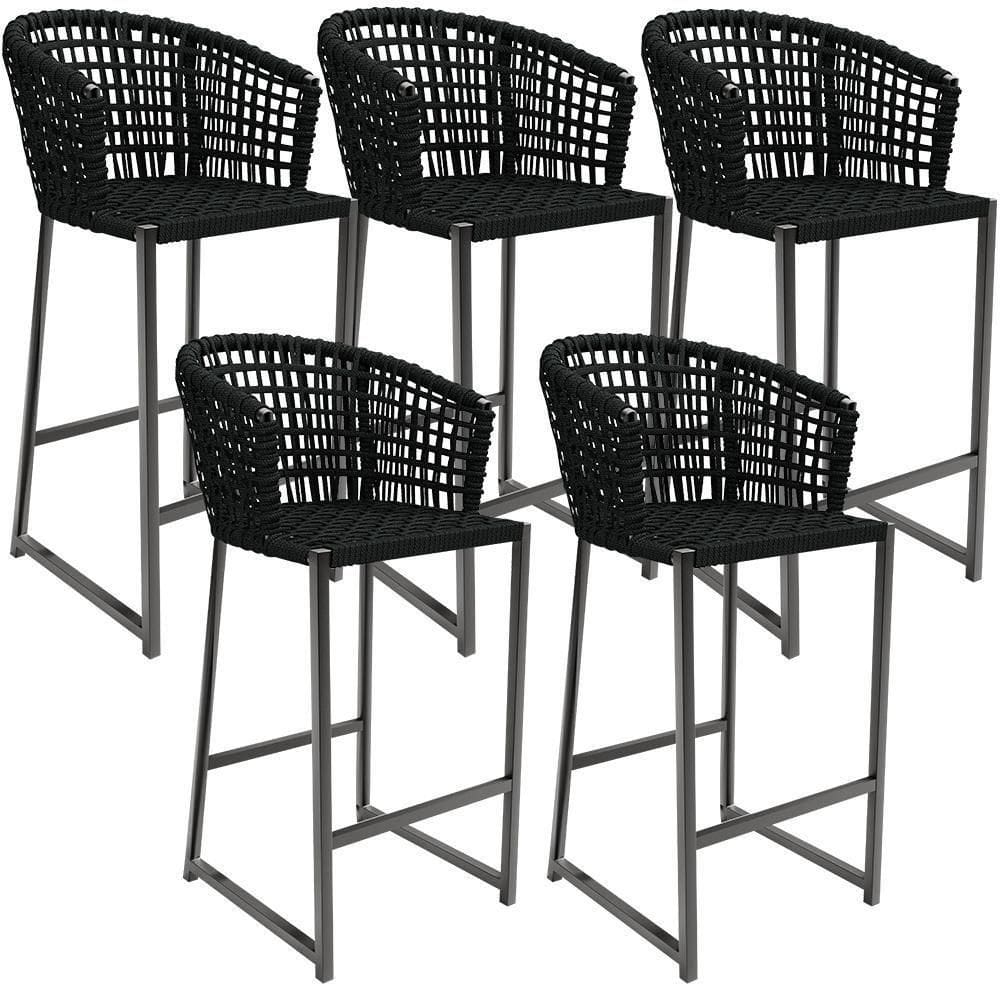Kit 05 Banqueta Área Gourmet Cozinha Varanda D04 Preto