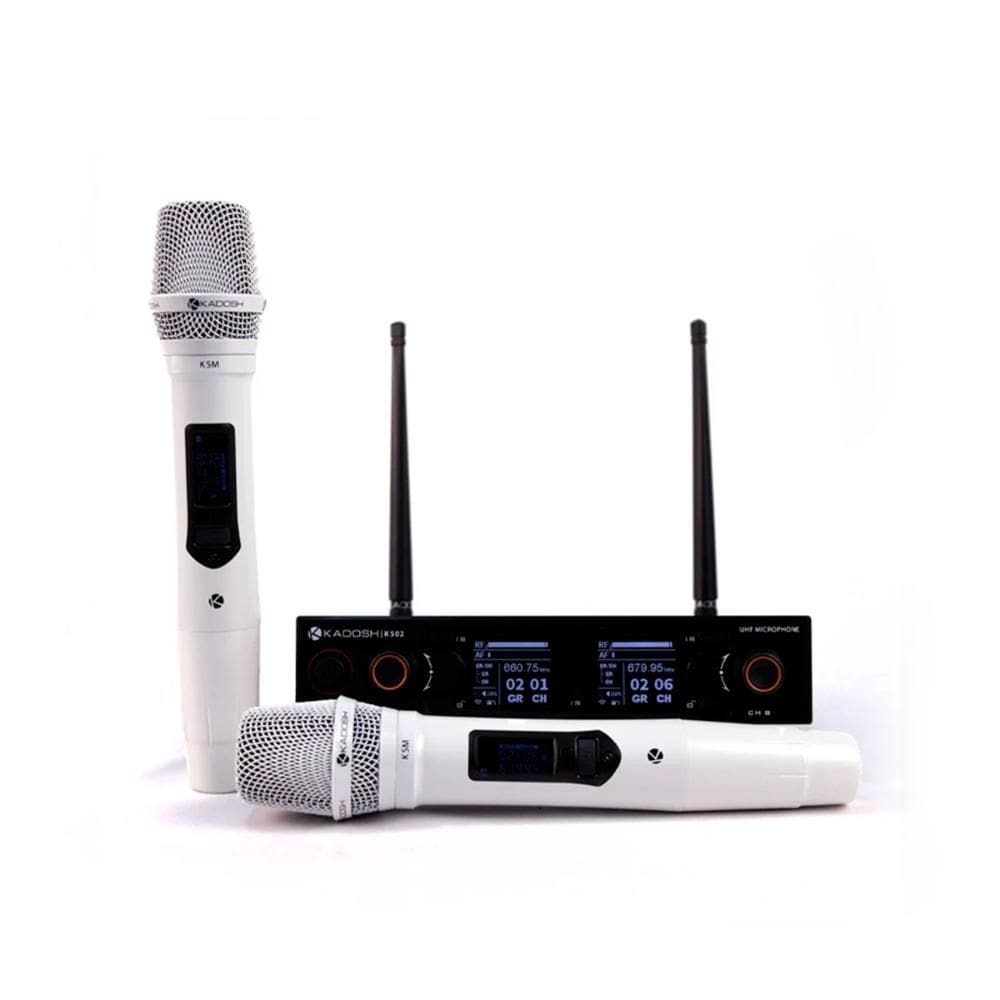 Microfone Sem Fio Duplo Kadosh K502M Branco