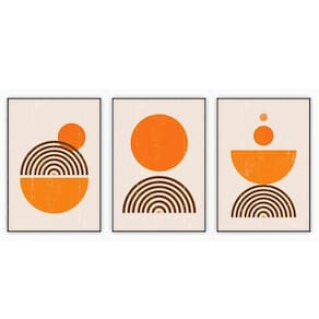 Kit Com 3 Quadros Decorativos Abstratos Com Moldura Para Sala Quarto Escritório 67x92 Abstrato 017