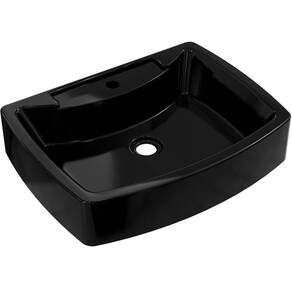 Cuba De Apoio Retangular Para Banheiro Lavabo C01 Rt50 Preto