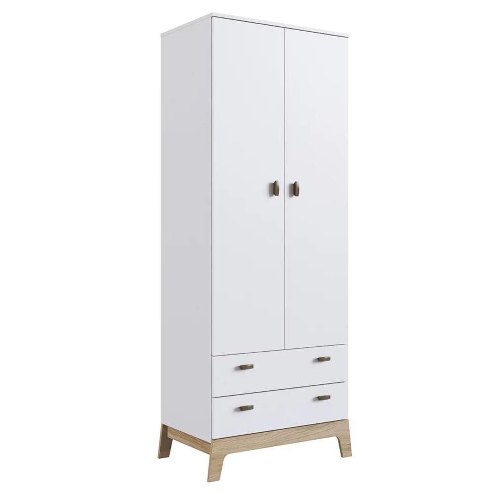 Guarda Roupa Infantil 73Cm 2 Portas 2 Gavetas Favo De Mel 005 Branco - Completa Móveis