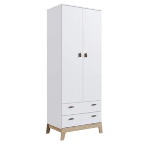 Guarda Roupa Infantil 73Cm 2 Portas 2 Gavetas Favo De Mel 005 Branco - Completa Móveis