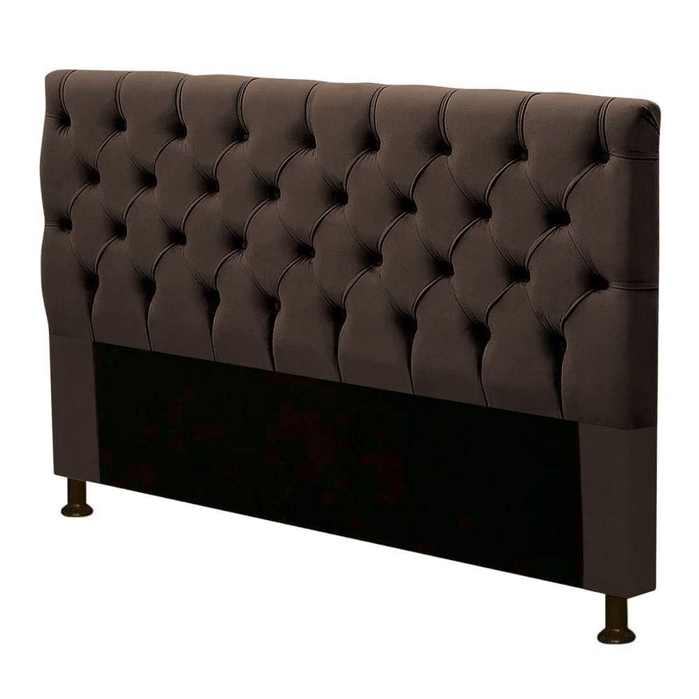 Cabeceira Cama Box Casal Cristal 140Cm Marrom Chocolate