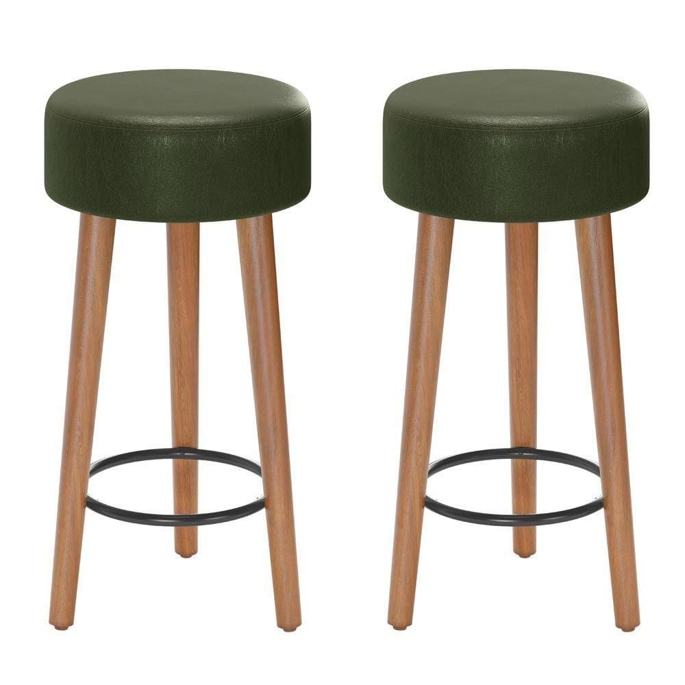 Kit 02 Banquetas Baixa Cozinha Paris D-33 Verde
