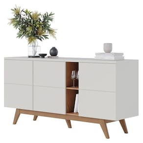 Aparador Buffet Noronha Off White Matte Freijó - Colibri