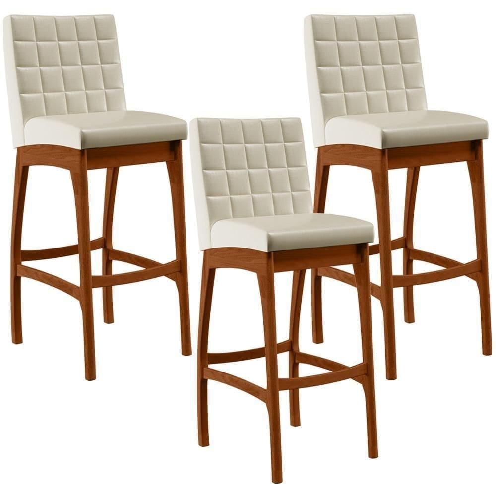 Kit 03 Banquetas Alta Mila Facto Pérola