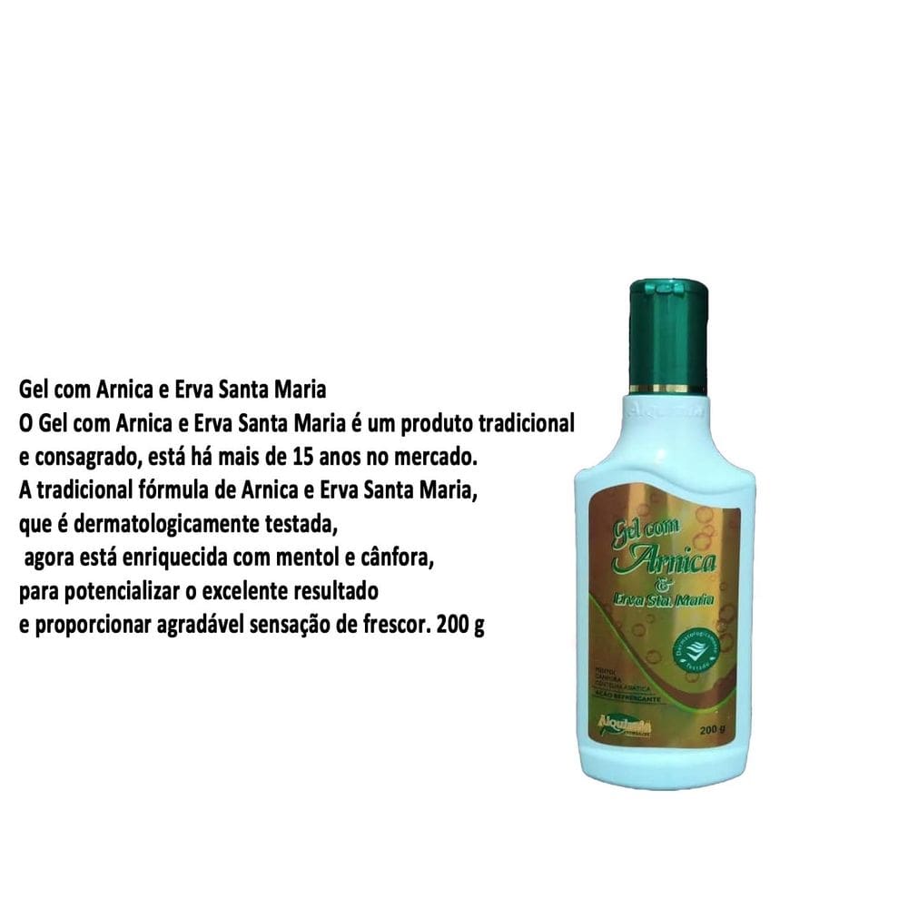 12 Unid Gel Massagem Arnica E Erva Santa Maria 200grs Alquimia