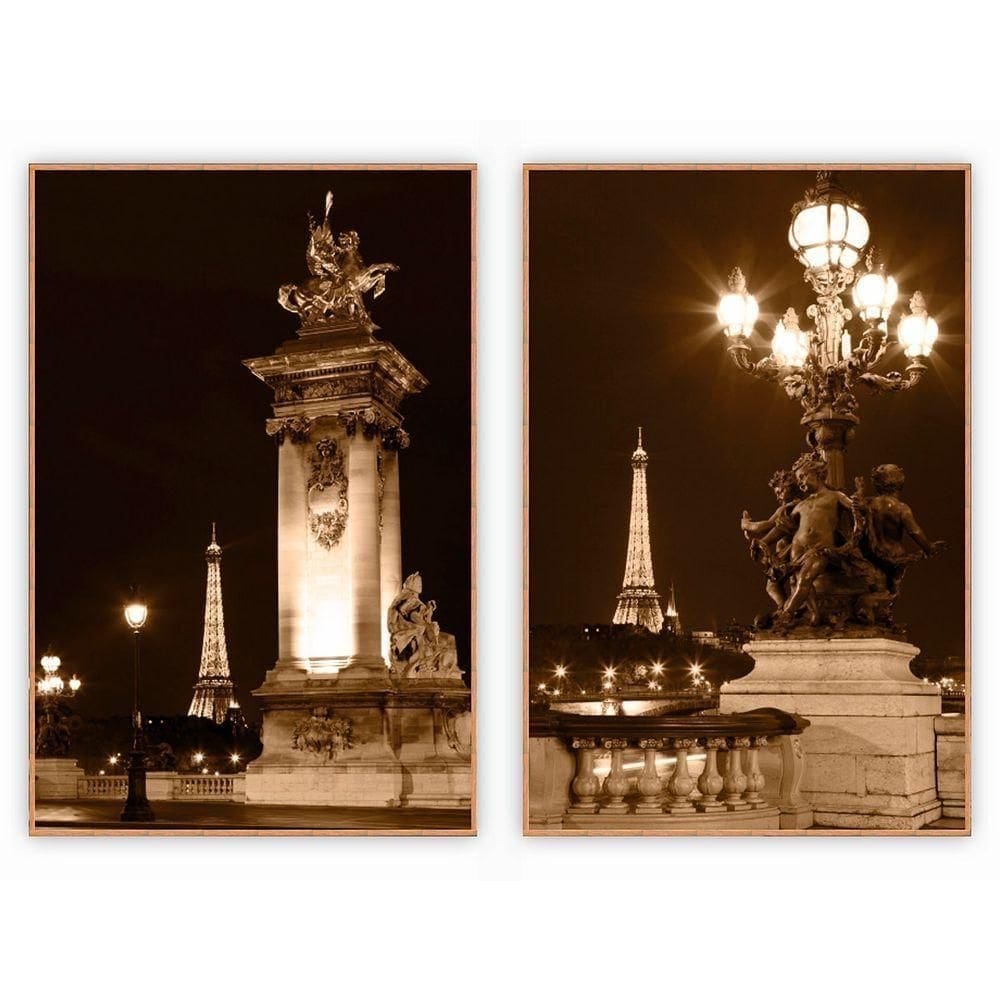 Kit Com 2 Quadros Decorativos Cidades Com Moldura Para Sala Quarto Escritório 62x92 Cidades 008