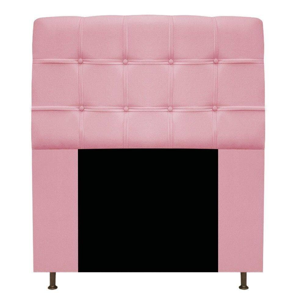 Cabeceira Mel 90 Cm Solteiro Com Botonê Suede Rosa Bebê