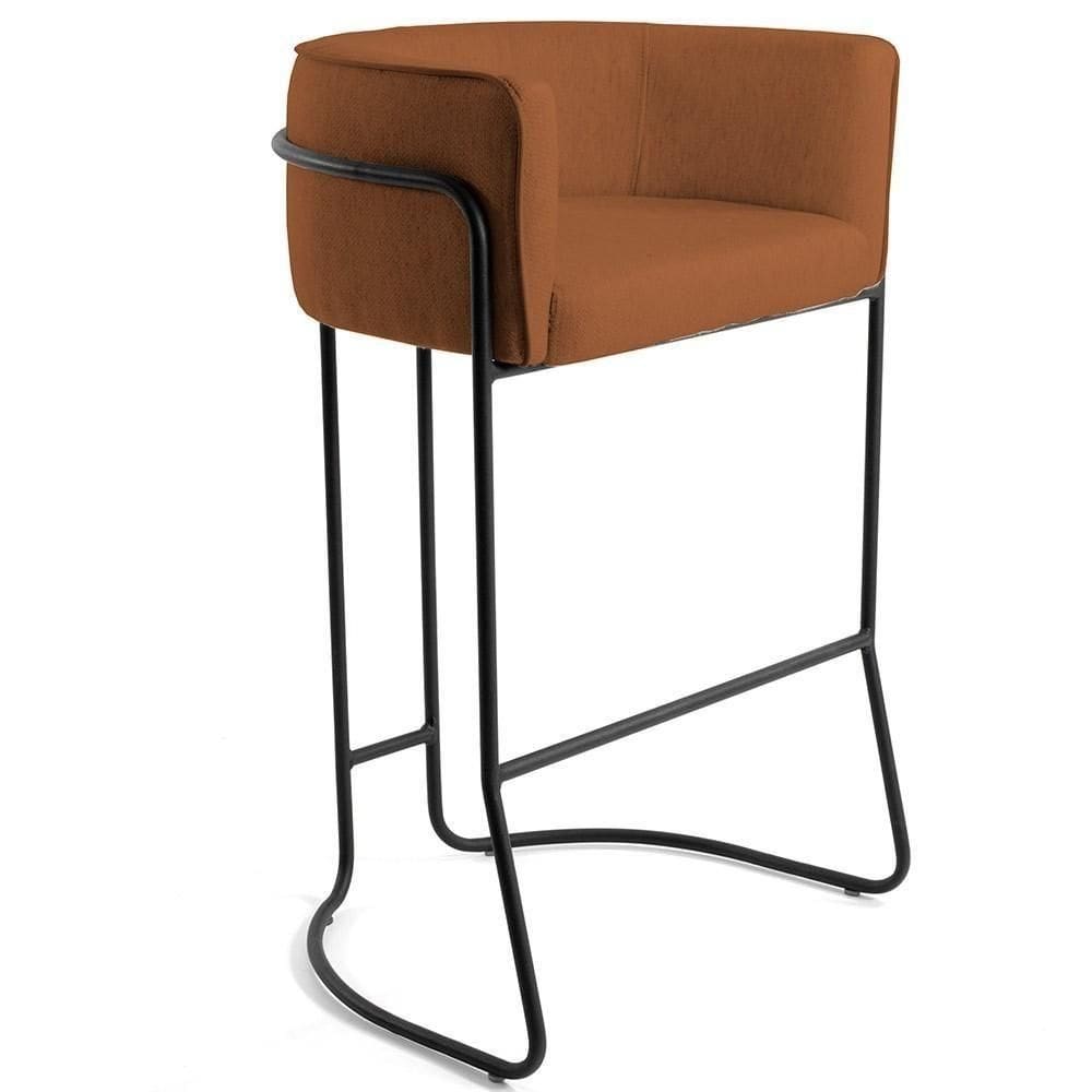 Banqueta Decorativa Betina D02 Veludo Telha C-262