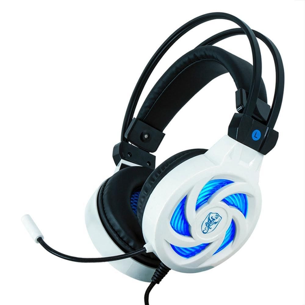 Headset Gamer Fone Microfone P2 Led Usb Pc/Ps4 - Branco