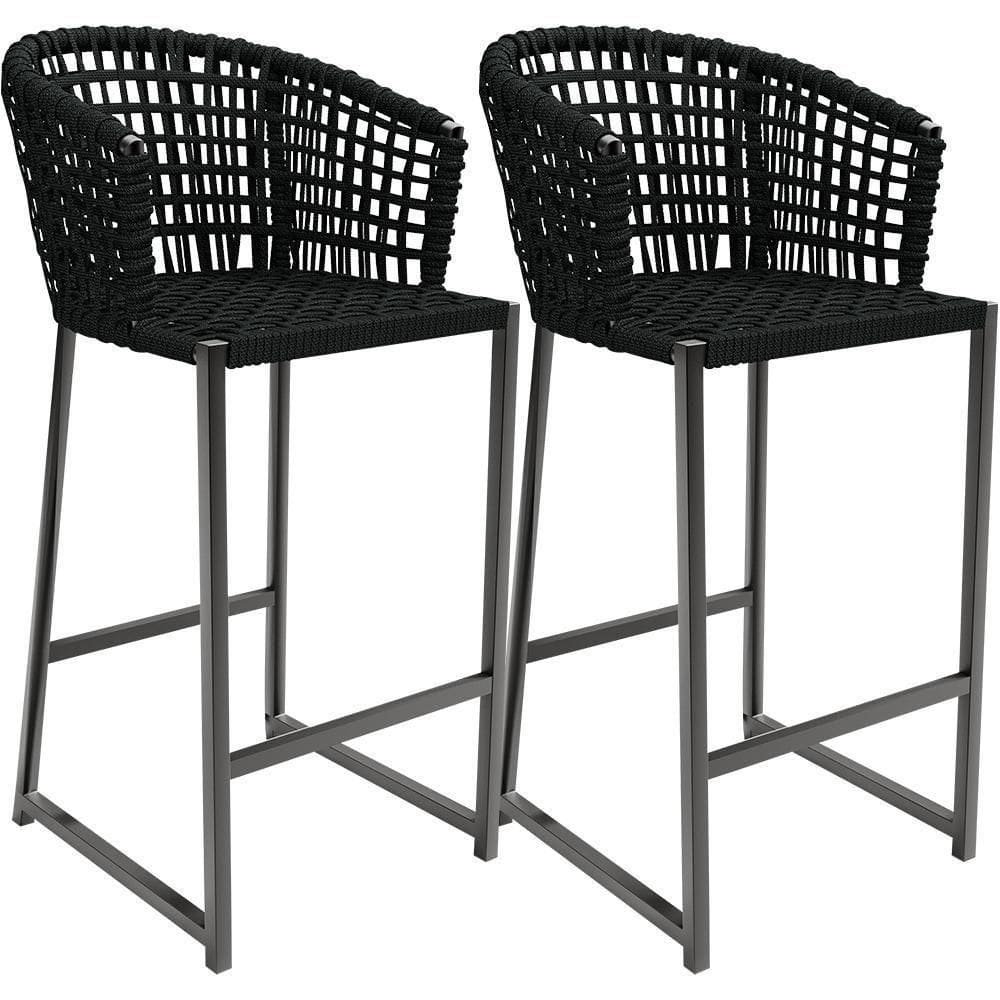 Kit 02 Banqueta Área Gourmet Cozinha Varanda D04 Preto