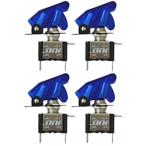 Kit 4 Chave Botão Liga Desliga 2 Posições 12V Capa Azul Led