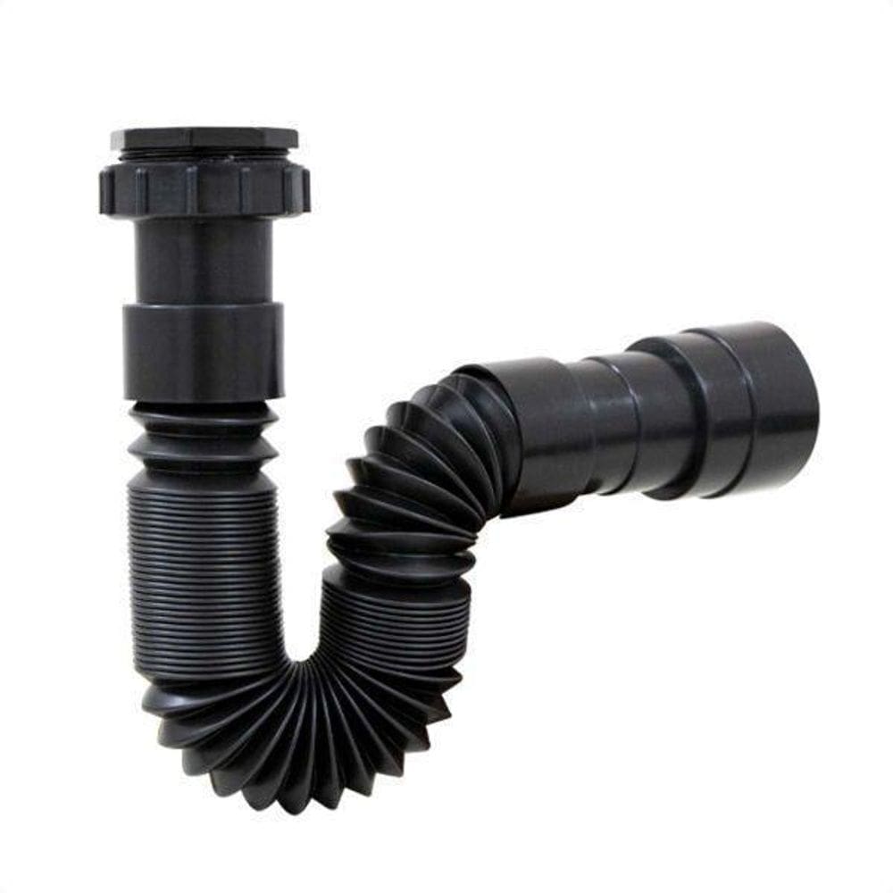 Sifão Plástico Sanfonado Flexível Preto